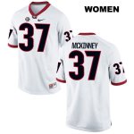 Women's Georgia Bulldogs NCAA #37 Jordon McKinney Nike Stitched White Authentic College Football Jersey REB8354LA
